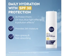 Nivea Drėkinamasis dieninis kremas vyrams SPF 30 Men Sensitive (kasdienis apsauginis drėkiklis) 50 ml