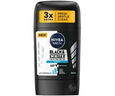 Nivea Men Invisible For Juodas &amp; Baltas Antiperspirant, 50 ml