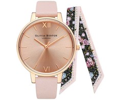 Laikrodis OLIVIA BURTON OB16GSET23. Kwarcowy, Kolor rožinė. Kobieta.