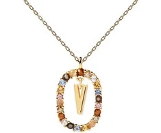 Pdpaola Beautiful auksinis plated pakabukas letter "V" LETTERS CO01-281-U (chain, pendant)
