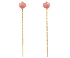 Pdpaola Gold-plated chain earrings with rhodochrosite LYRA ARB1-G56-U