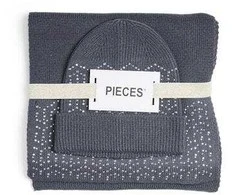 PIECES Dámská sada - čepice a šála PCNASMINE 17152729 Ombre Mėlyna