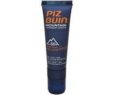 Piz Buin Mountain Range 2in1 SPF 50+ apsauginis veido kremas ir balzamas lūpoms viename, 20 ml