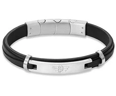 Police Juoda odinė apyrankė Looper PEAGB0040803