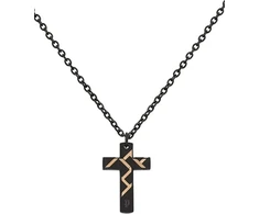 Police Juodas steel pakabukas with cross Munnar PJ26478PSBR01