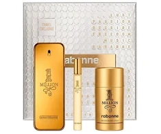 Set Paco Rabanne: 1 Million Eau De Toilette For Men, 100 ml + 1 Million Eau De Toilette For Men, 10 ml + 1 Million Dezodorantas Stick For Men, 75 ml