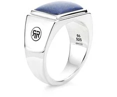 Rebel&amp;Rose Kvadratinis Lapis Lowneck nesenstantis sidabrinis žiedas RR-RG033-S