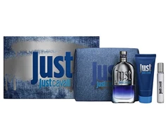 Roberto Cavalli Just Cavalli Him - EDT 90 ml + dušo želė 100 ml + EDT 15 ml + Kosmetinis krepšelis