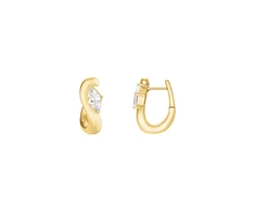Rosefield Gold-plated earrings with crystals Wave JEMWG-J1299