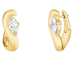 Rosefield Gold-plated earrings with crystals Wave JEMWG-J1299