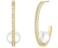 Rosefield Gold-plated hoop earrings with pearl JEPSG-J1290