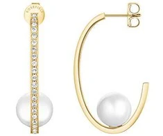 Rosefield Gold-plated hoop earrings with pearl JEPSG-J1290