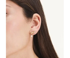 Rosefield Gold-plated modern earrings with crystals Wave JEWSG-J1300