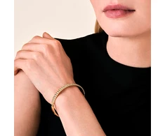 Rosefield Gold-plated solid bracelet with crystals Striped JBSBG-J1287