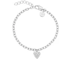 Rosefield Moteriška plieninė apyrankė su kristalais „Chunky Heart“ JBCHS-J1322