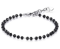 Sagapo Bracelet with juodas beads Happy SHAC49
