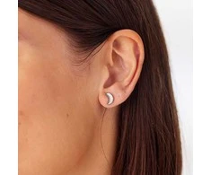 Sagapo Steel crescent-shaped earrings CLICK SCK298