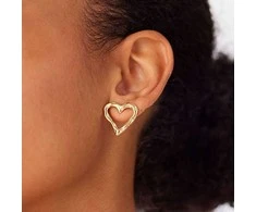 Sagapo Luxury auksinis-plated heart-shaped earrings Emotion SMO24