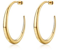 Sagapo Modern auksinis-plated hoop earrings Chunky SHK121