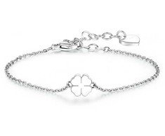 Sagapo Steel bracelet with four-leaf clover Click SCK10