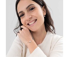 Sagapo Steel bracelet with four-leaf clover Click SCK10