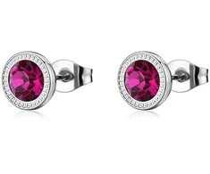 Sagapo Steel pips with fuchsia crystal Lucky Light SKT69