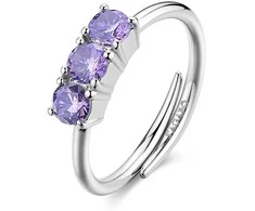 Sagapo Steel ring with cubic zirconia Dazzly SDZ156