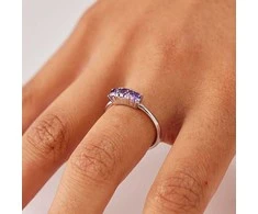 Sagapo Steel ring with cubic zirconia Dazzly SDZ156
