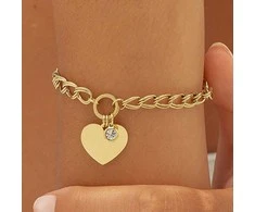 Sagapo Nepraleidžiama paauksuota širdies apyrankė My love SYL22