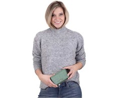 Segali Moteriška odinė piniginė 50512 lt.žalia