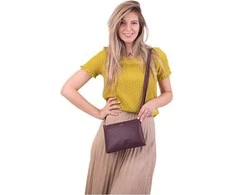 Segali Dámská kožená crossbody kabelka A6C marshala