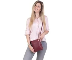 Segali Dámská kožená crossbody kabelka 7001 B bordo