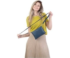 Segali Dámská kožená crossbody kabelka A6C navy mėlynas