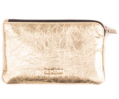 Segali Leather mini wallet-key ring 7289 golden shiny