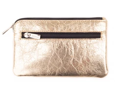 Segali Leather mini wallet-key ring 7289 golden shiny