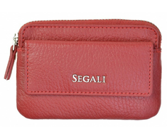 Segali Leather mini wallet-key ring 7483 A red