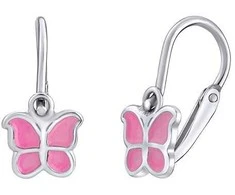 Sidabrinis children's earrings Butterfly-light pink SILVEGOB70273-sp