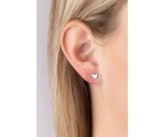 Sidabrinis earrings Lia heart stones with screw SILVEGOB70270BDS