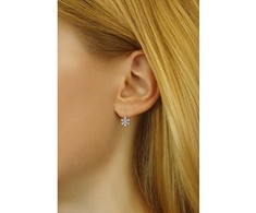 Sidabrinis earrings Snowflake SILVEGOB70566