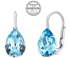 Sidabrinis earrings with mėlynas Swarovski ® Crystals SILVEGOVSW080E