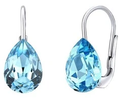 Sidabrinis earrings with mėlynas Swarovski ® Crystals SILVEGOVSW080E