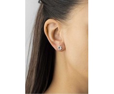 Sidabrinis Gėlių auskarai Grožis su Mėlyna Brilliance Zirconia SILVEGOB70449BDSLB