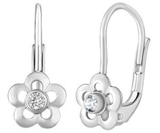 Sidabrinis gėlių auskarai su Swarovski ® cirkoniais SILVEGOB70164SW
