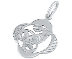 Sidabrinis pakabukas zodiako ženklas Skorpionas - keturlapis dobilas SILVEGOB10281S11