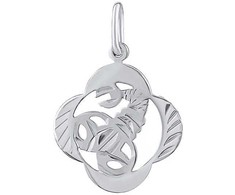 Sidabrinis pakabukas zodiako ženklas Skorpionas - keturlapis dobilas SILVEGOB10281S11