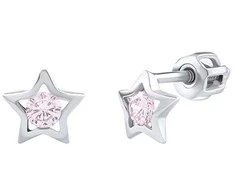 Sidabrinis auskarai su rožiniais cirkoniais Adina SILVEGOB70493BDSP