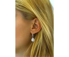 Silvego BRISA Sterling Sidabrinis auskarai su tikru Larimar ir Brilliance Zirconia JJJ1141ELR