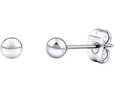 Silvego Earrings made of surgical steel - balls 4 mm for women and children KMM68742