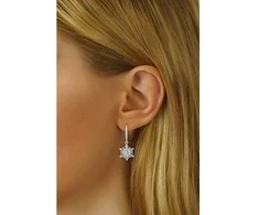 Silvego Elegant Sidabrinis Earrings Snowflake JJJE0811sw