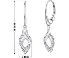 Silvego Elegant sidabrinis auskarai su cirkoniais Eria FW9671E
